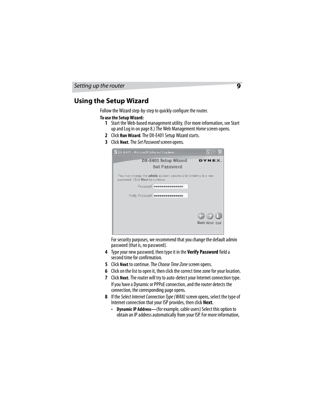 Dynex DX-E401 manual Using the Setup Wizard, To use the Setup Wizard 