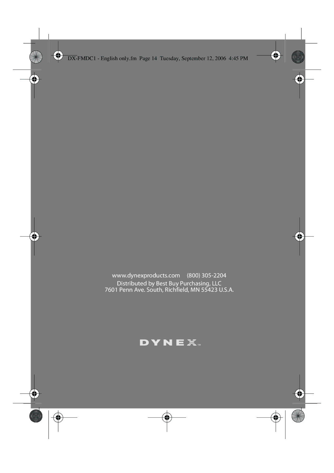 Dynex DX-FMDC1 manual 