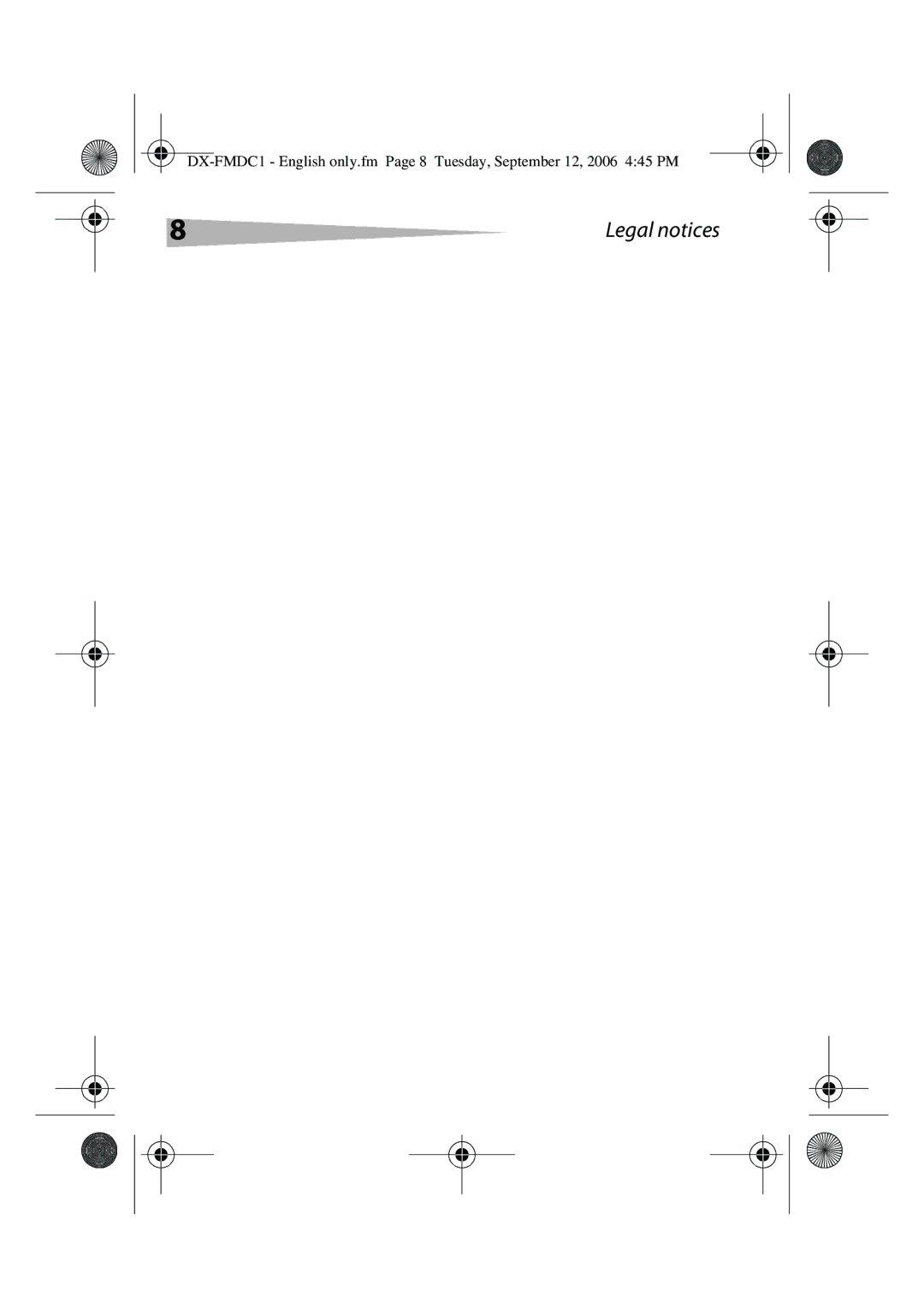 Dynex DX-FMDC1 manual Legal notices 