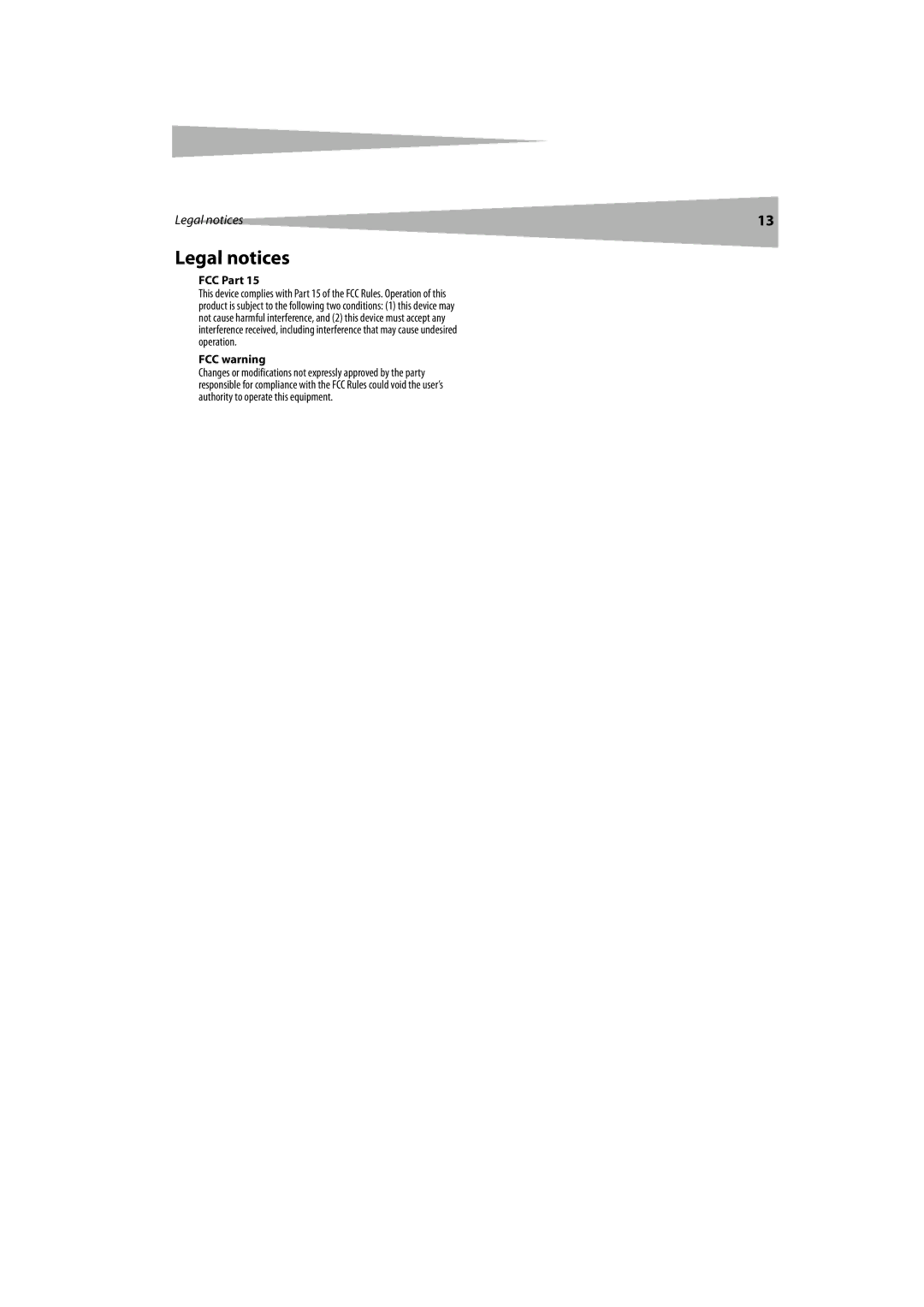 Dynex DX-LCDTV19 manual Legal notices, FCC Part, FCC warning 