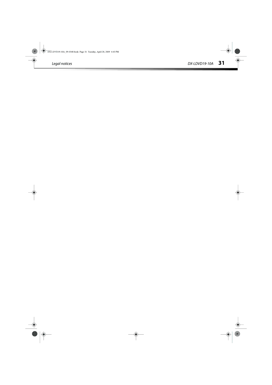 Dynex manual Legal notices DX-LDVD19-10A 