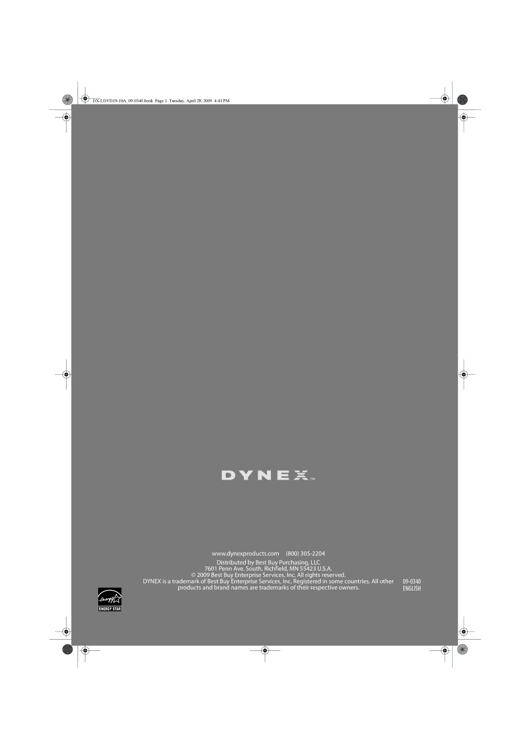 Dynex DX-LDVD19-10A manual English 