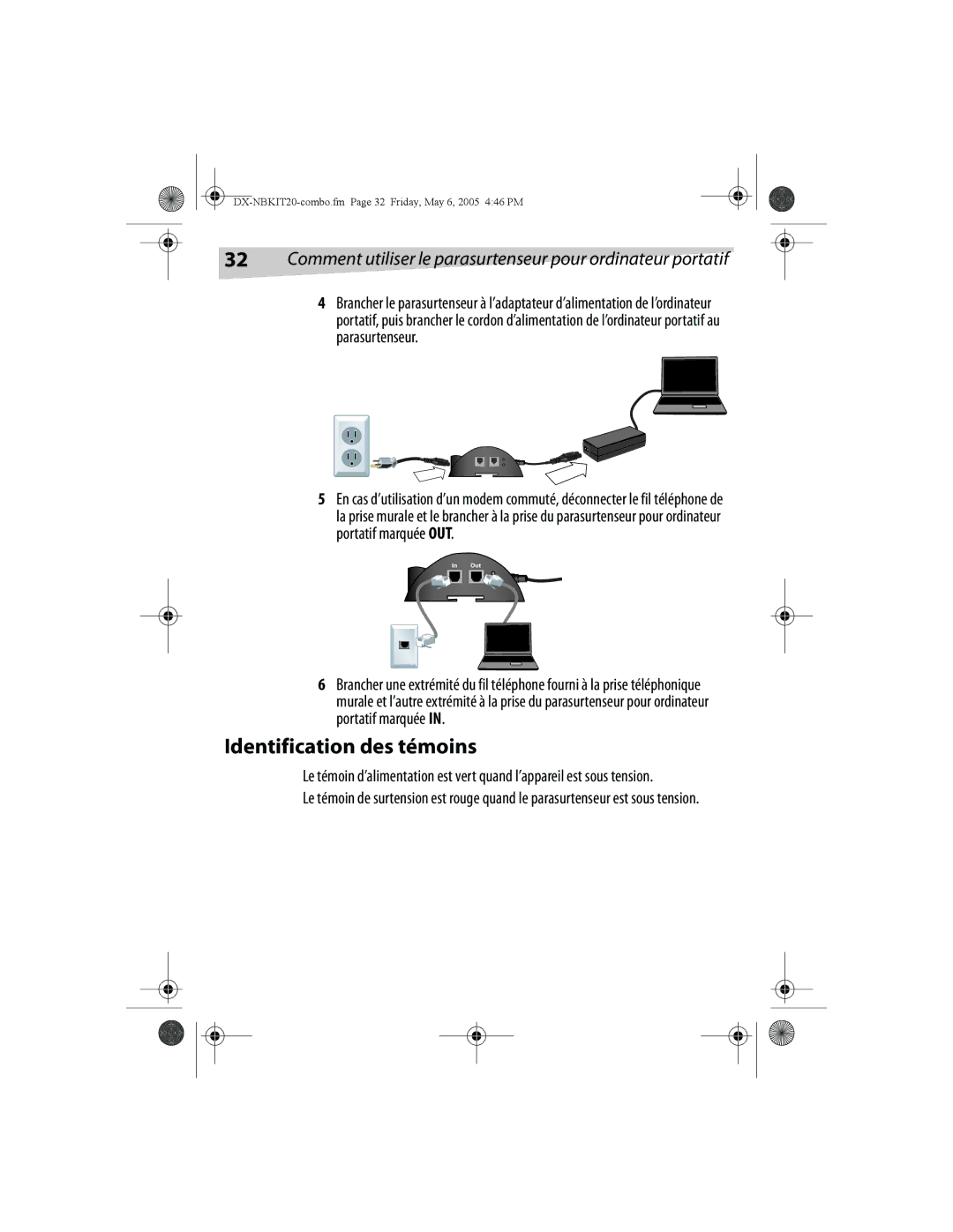 Dynex DX-NBKIT20 manual Identification des témoins 