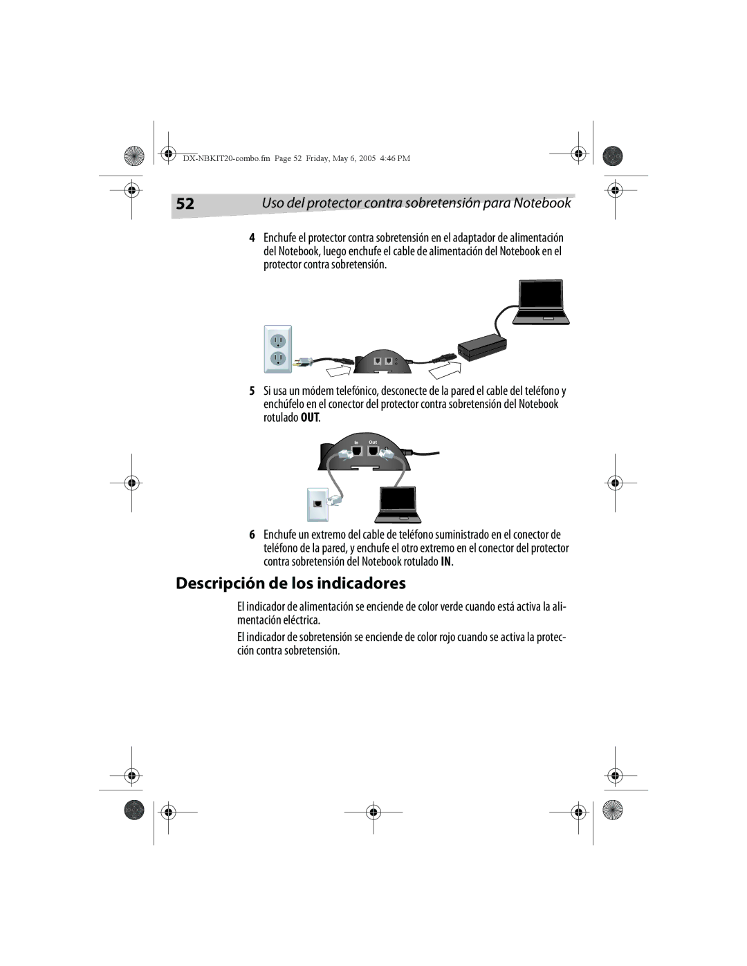 Dynex DX-NBKIT20 manual Descripción de los indicadores 