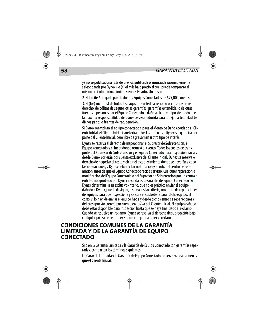 Dynex manual DX-NBKIT20-combo.fm Page 58 Friday, May 6, 2005 446 PM 