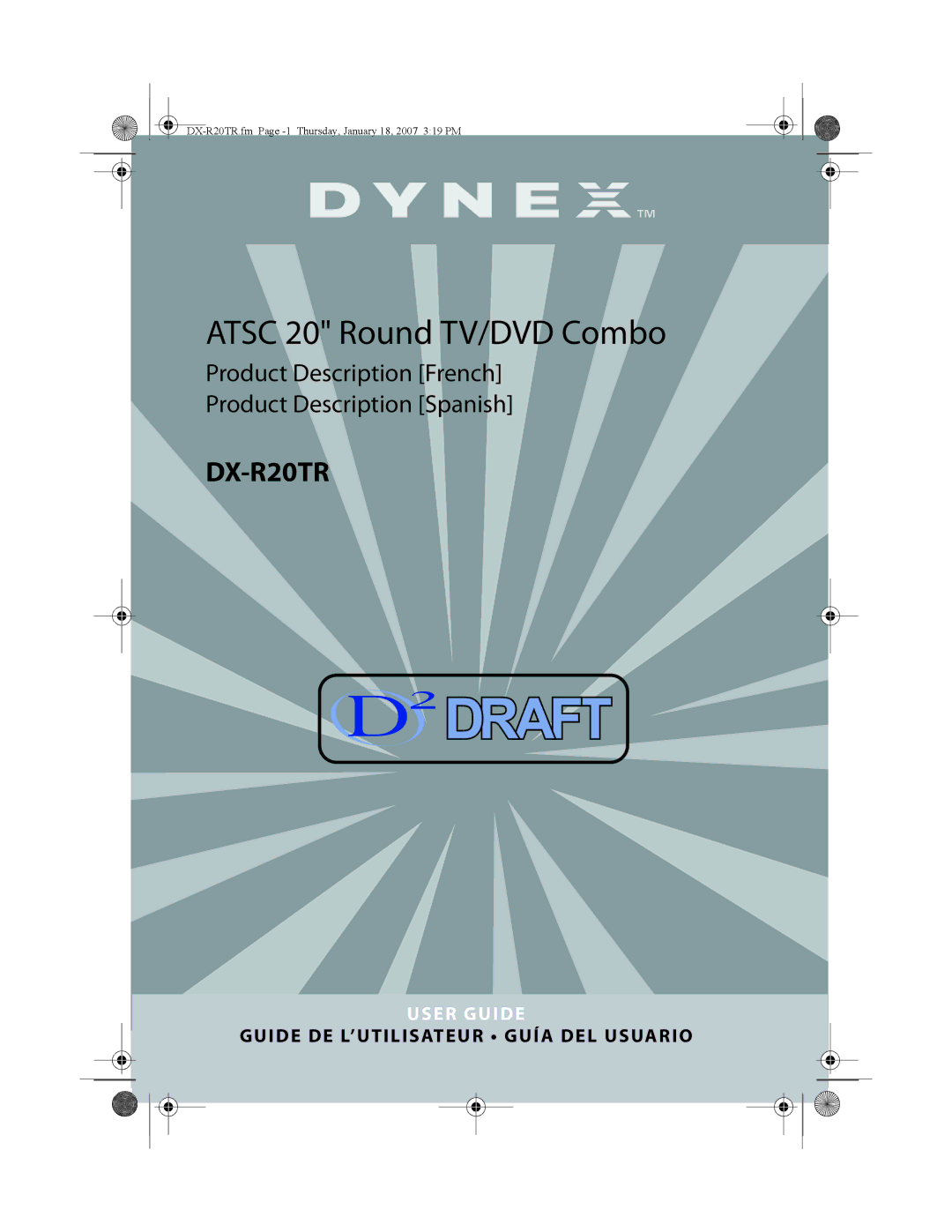 Dynex DX-R20TR manual Atsc 20 Round TV/DVD Combo 