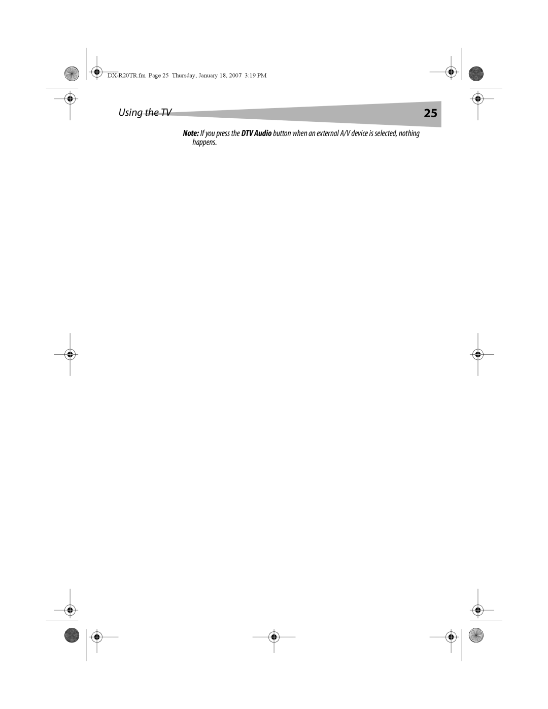 Dynex manual DX-R20TR.fm Page 25 Thursday, January 18, 2007 319 PM 