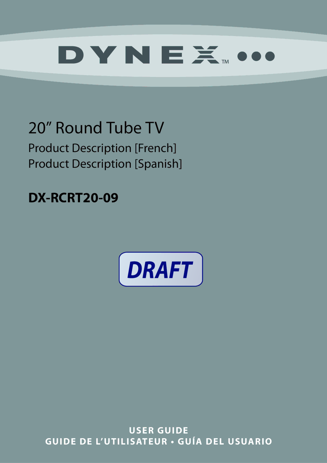 Dynex DX-RCRT20-09 manual Round Tube TV 