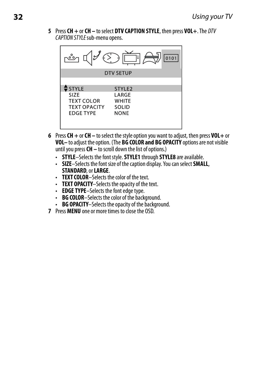 Dynex DX-RCRT20-09 manual Using your TV 