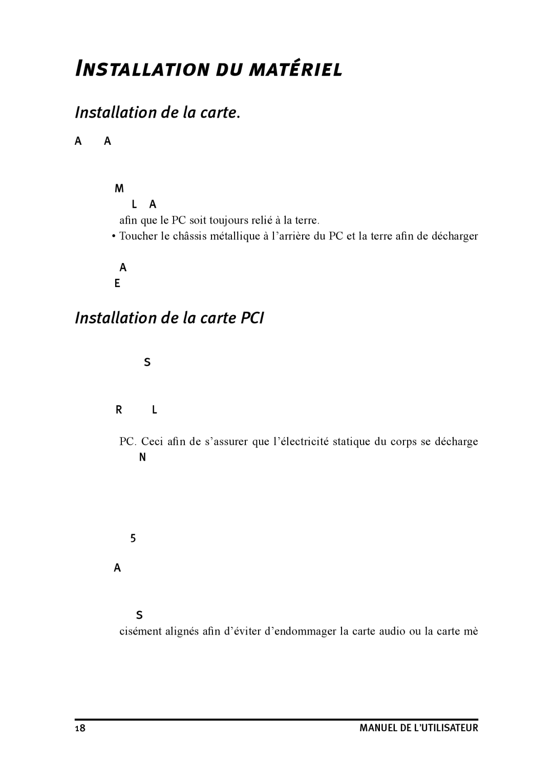 Dynex DX-SC71 user manual Installation DU Matériel, Installation de la carte PCI 