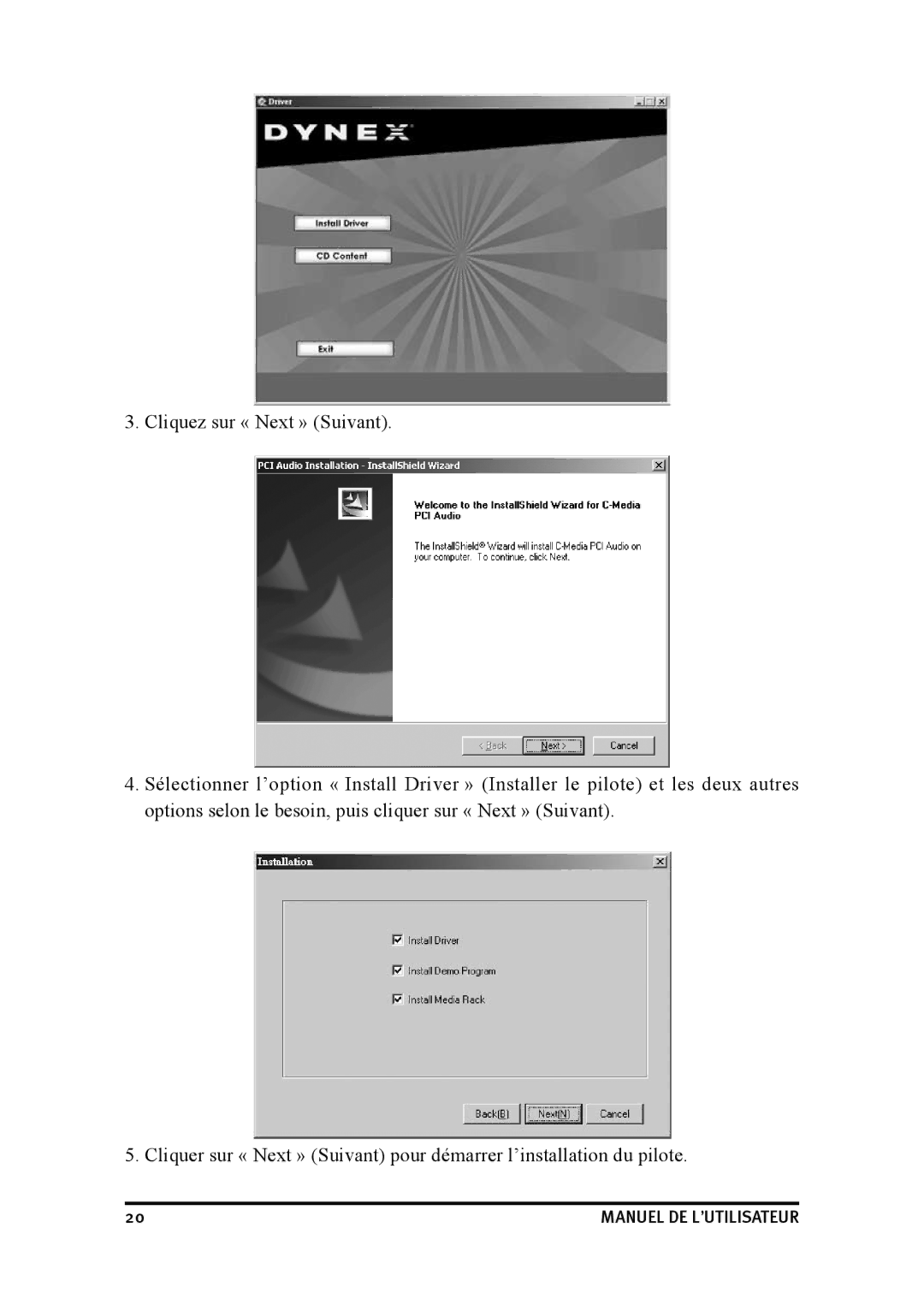 Dynex DX-SC71 user manual Manuel DE L’UTILISATEUR 