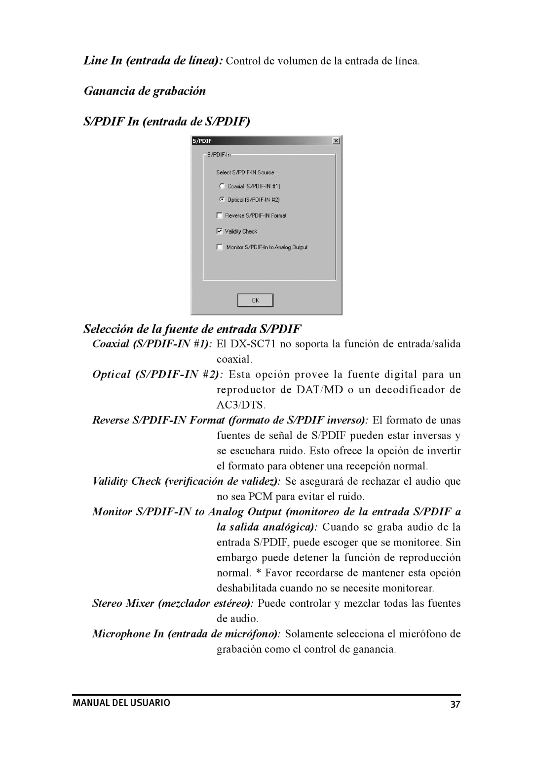 Dynex DX-SC71 user manual Manual DEL Usuario 