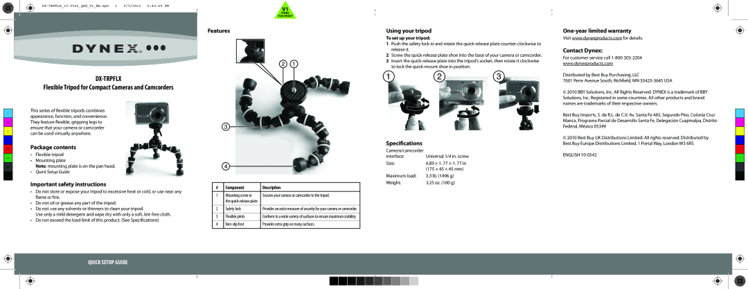 Dynex DX-TRPFLX important safety instructions Dx-Trpflx 