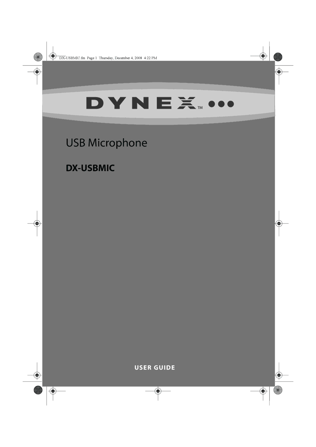 Dynex DX-USBMIC manual USB Microphone 