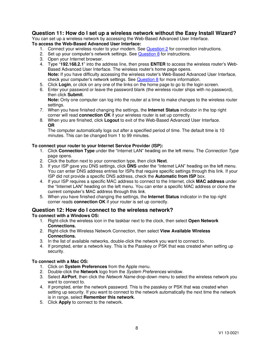 Dynex DX-WGRTR Question 12 How do I connect to the wireless network?, To access the Web-Based Advanced User Interface 