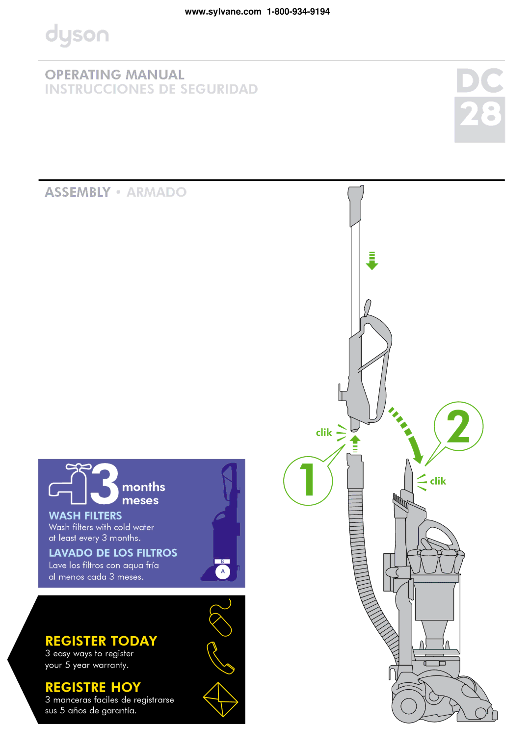 Dyson 1580401 warranty Register Today 