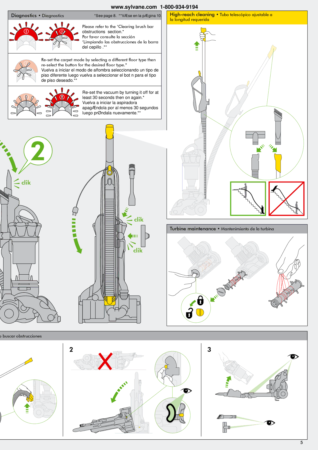 Dyson 1580401 warranty See page 8. **Váse en la página 