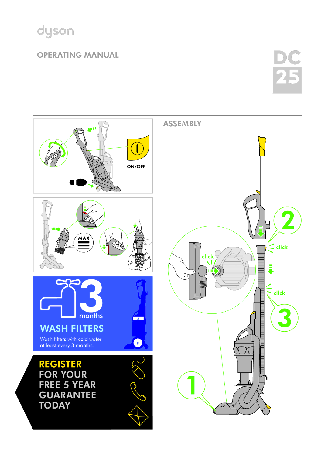 Dyson 1741801 manual Register 