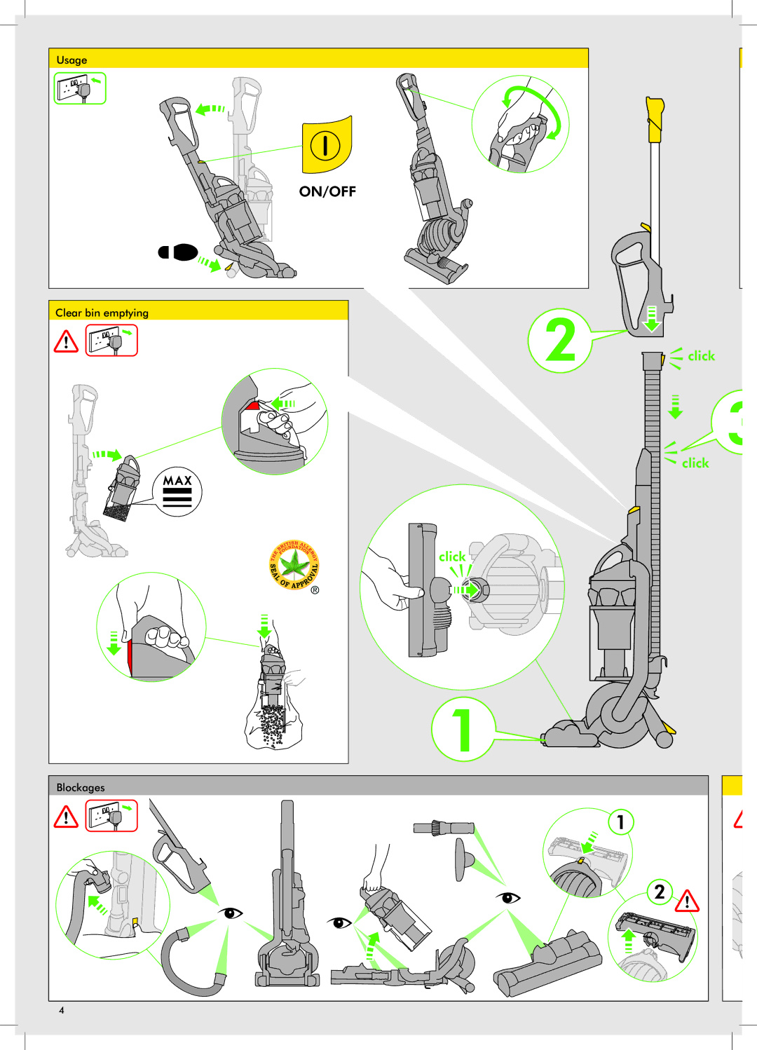 Dyson 1741801 manual On/Off 