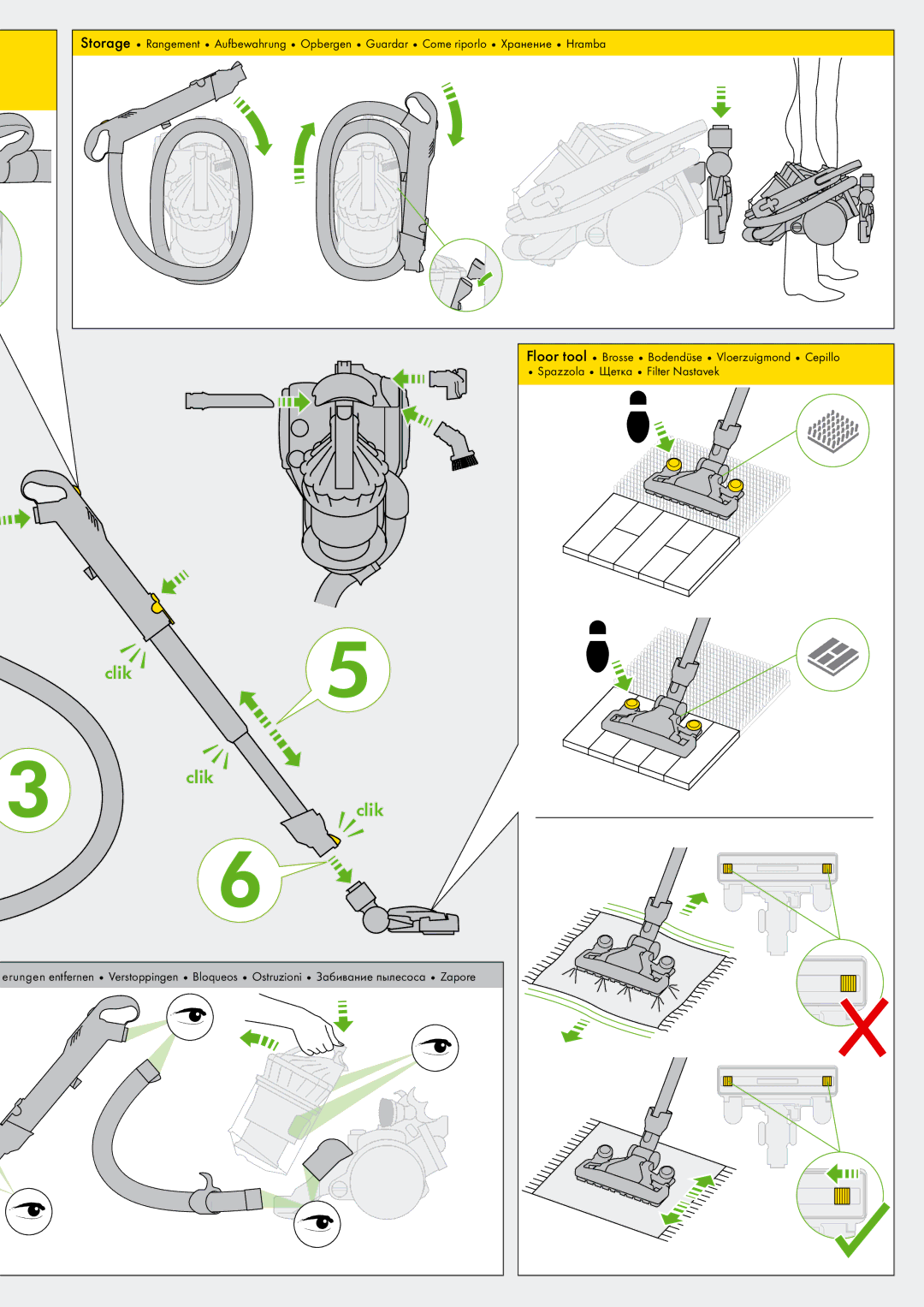 Dyson DC 23 manual Floor tool Brosse Bodendüse Vloerzuigmond Cepillo 