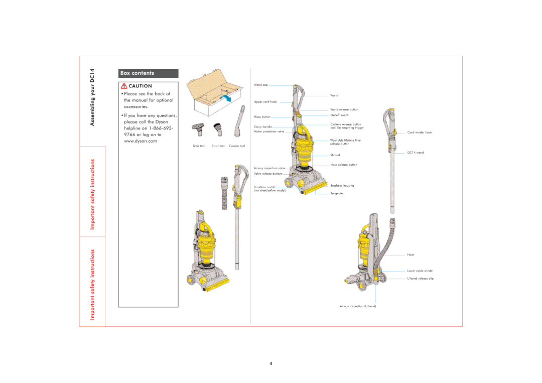 Dyson DC07 owner manual Box contents 