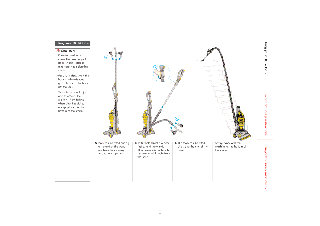 Dyson DC07 owner manual Using your DC14 tools 