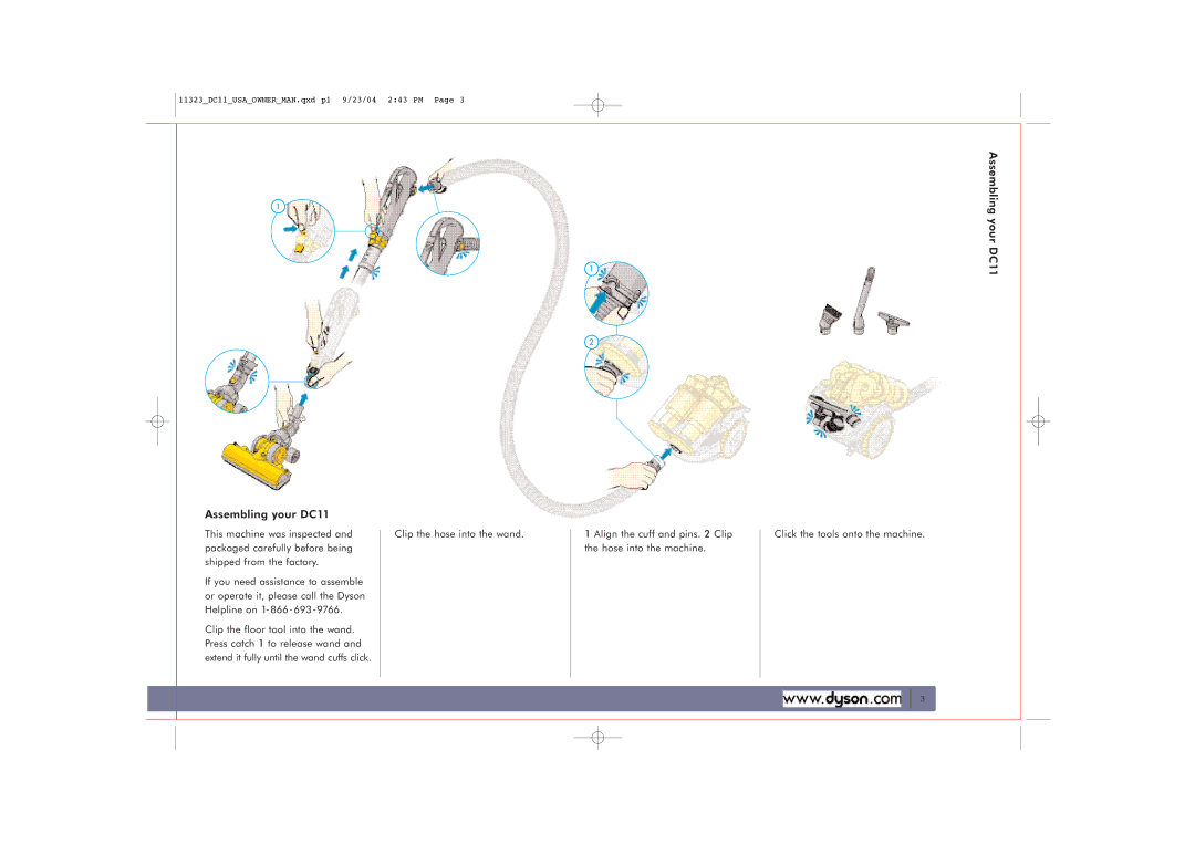 Dyson owner manual Assembling your DC11 