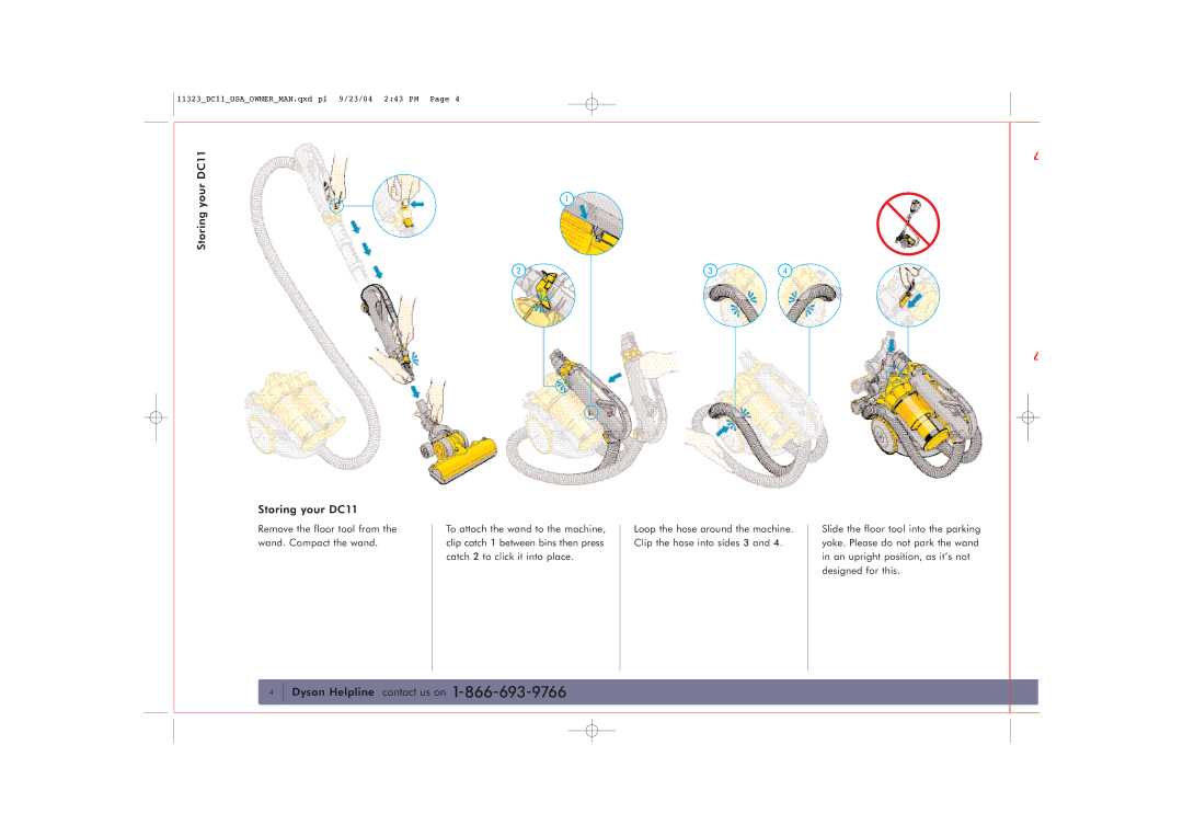 Dyson owner manual Storing your DC11 