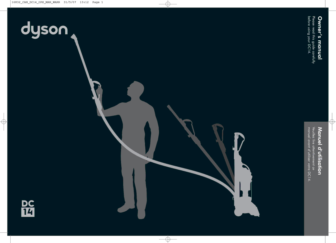 Dyson DC14 owner manual Manuel d’utilisation 