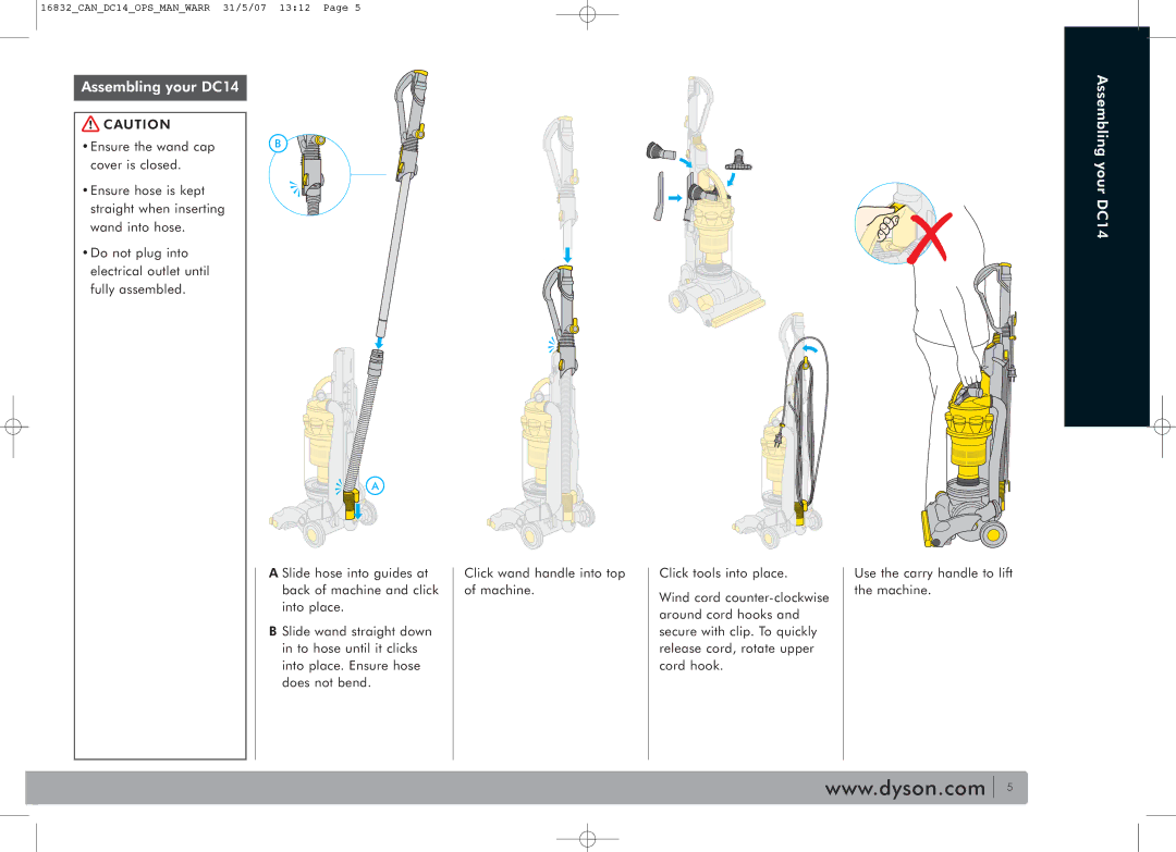 Dyson owner manual Assembling your DC14 