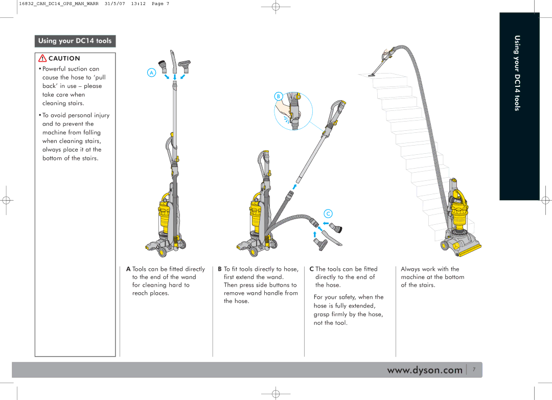 Dyson owner manual Using your DC14 tools 