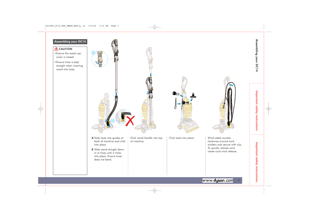 Dyson owner manual Assembling your DC14 