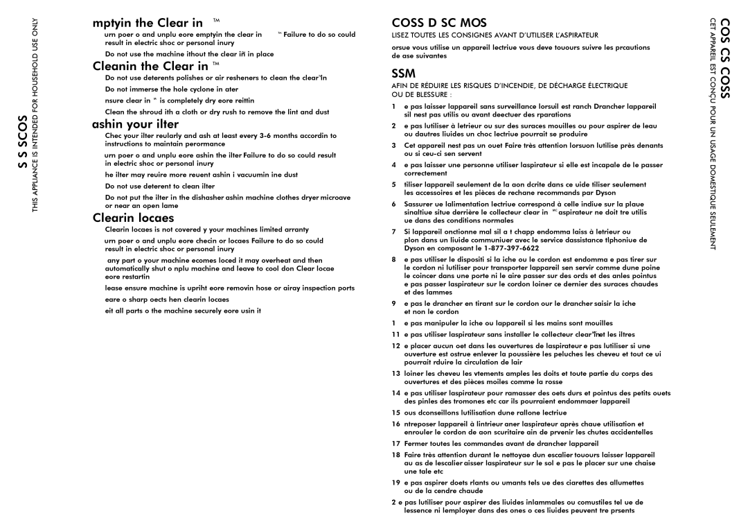 Dyson DC17 manual Consignes DE Sécurité Importantes, Avertissement, Conservez CES Consignes 