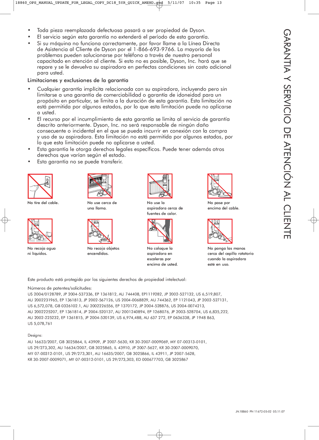 Dyson DC18 manual JN.18860 PN 11672-05-02 