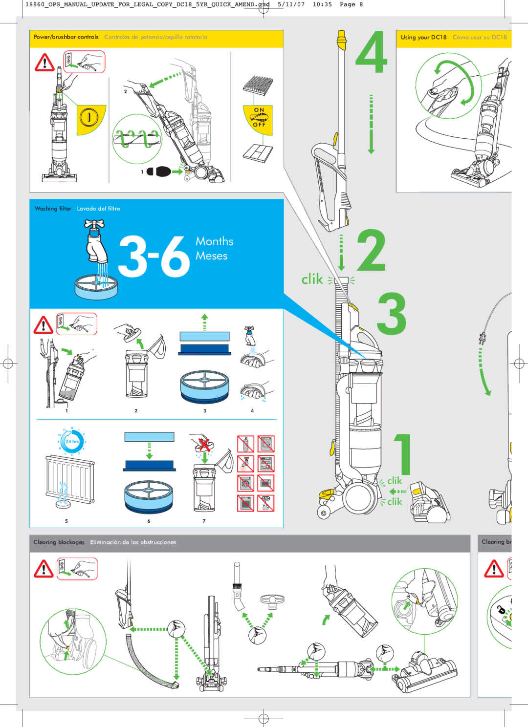 Dyson DC18 manual Clik 