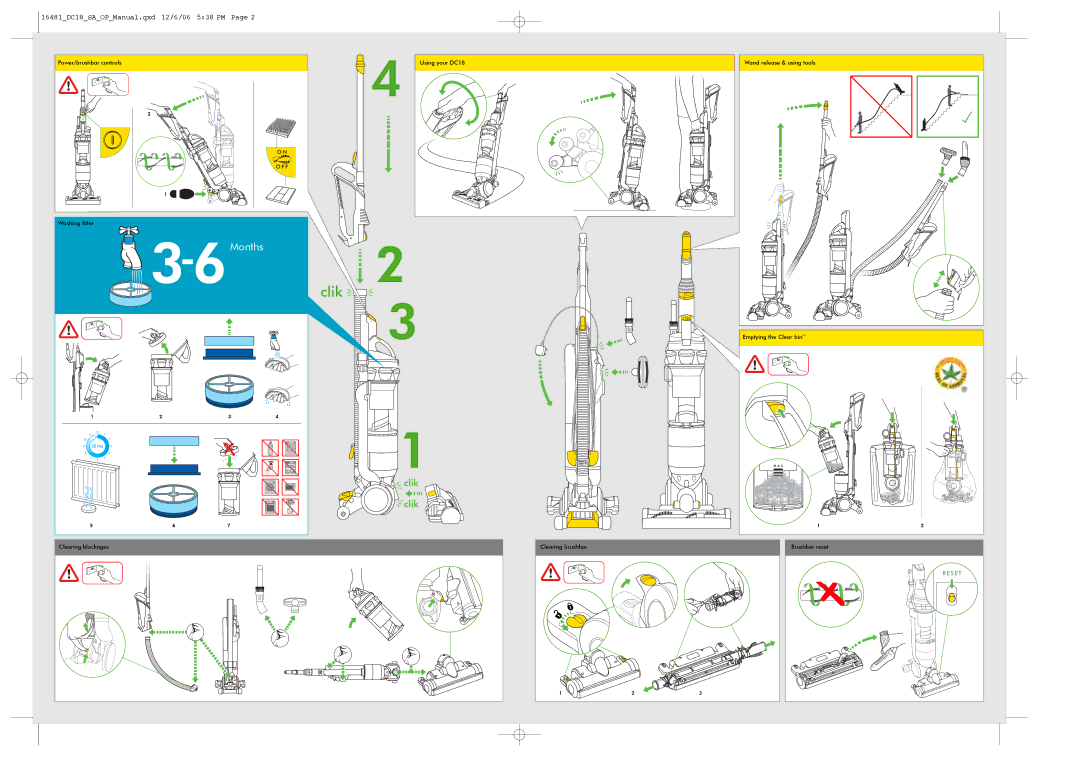 Dyson DC18SAOP manual Clik 