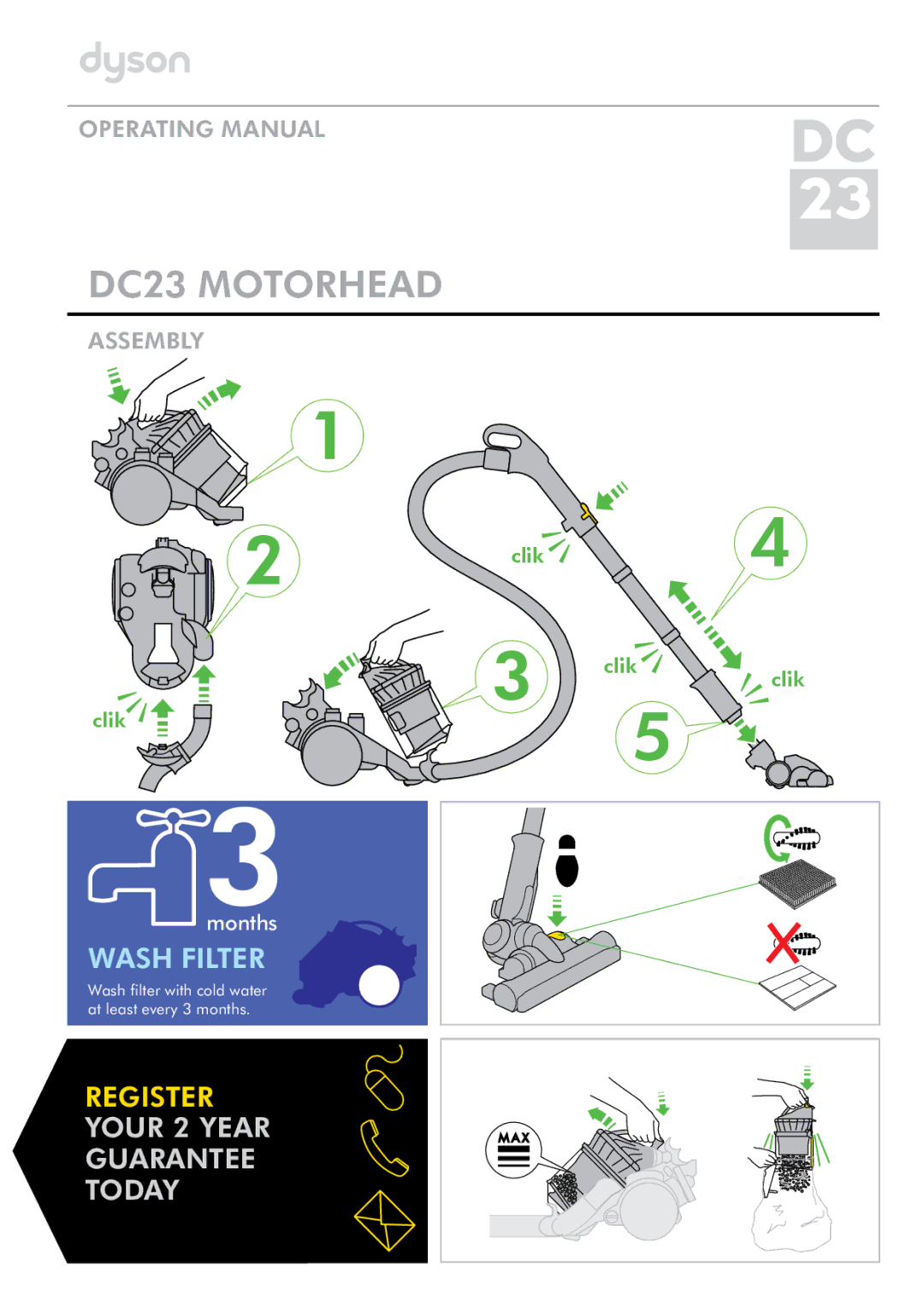 Dyson manual DC23 Motorhead 