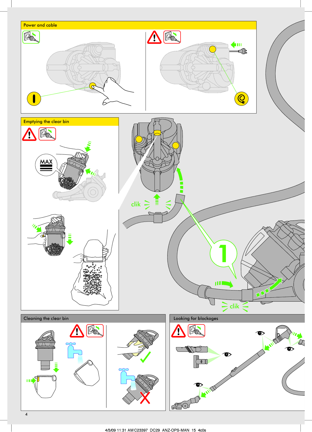 Dyson DC29 manual Clik 