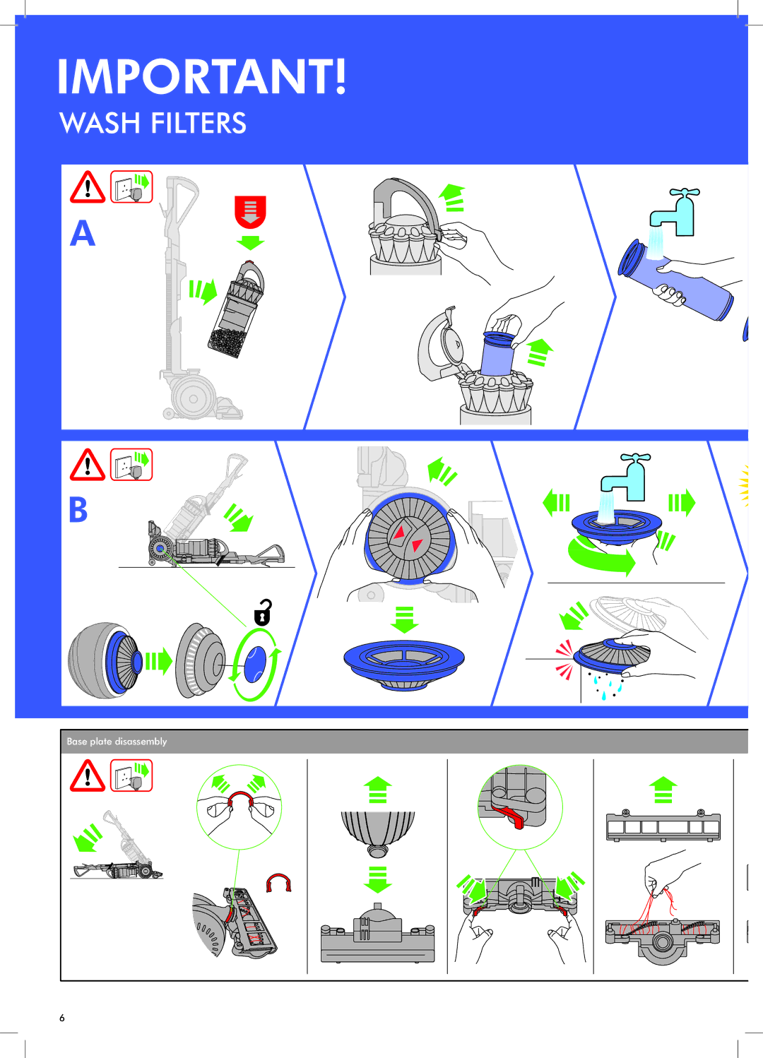 Dyson DC40 manual Wash Filters 