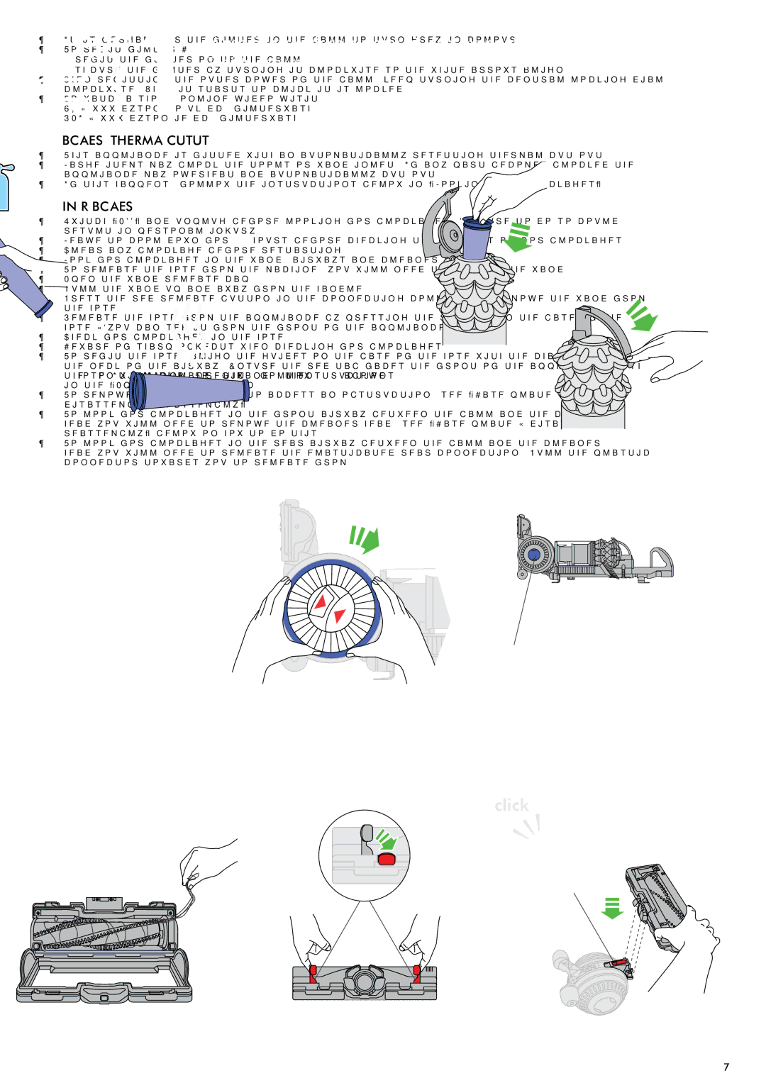 Dyson DC50 Blockages Thermal CUT-OUT, Looking for Blockages, Brush BAR Clearing Obstructions, Brush BAR Troubleshooting 