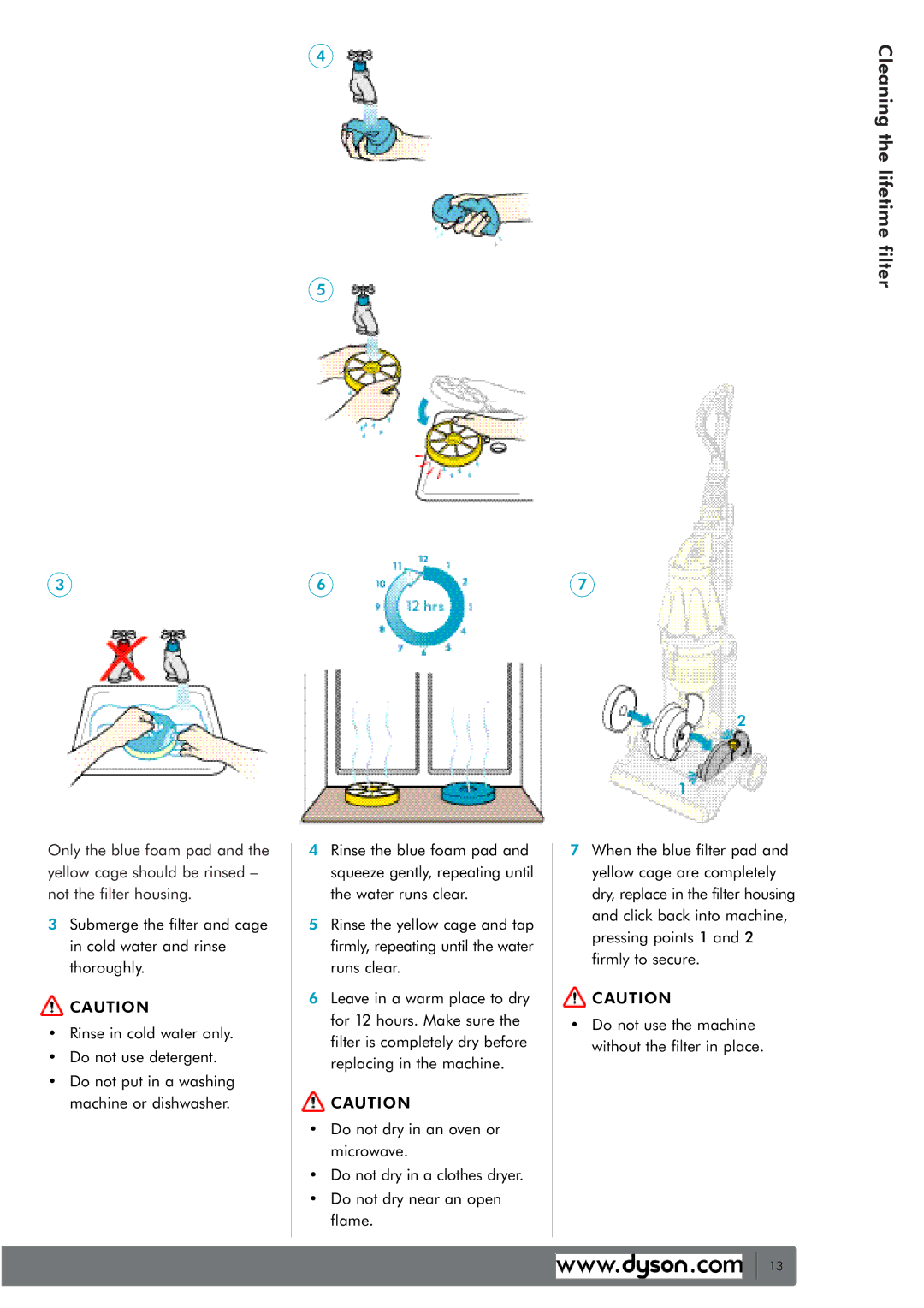 Dyson water filter owner manual Cleaning the lifetime filter 