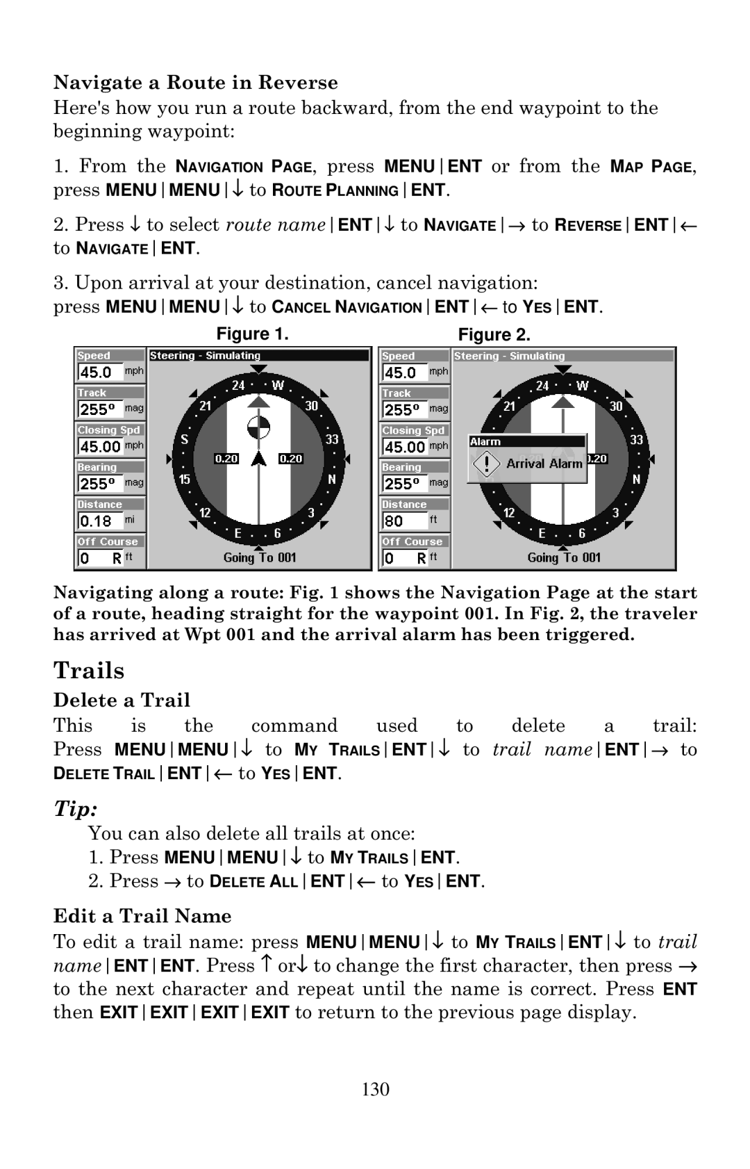 Eagle Electronics 1000C manual Trails, 130 