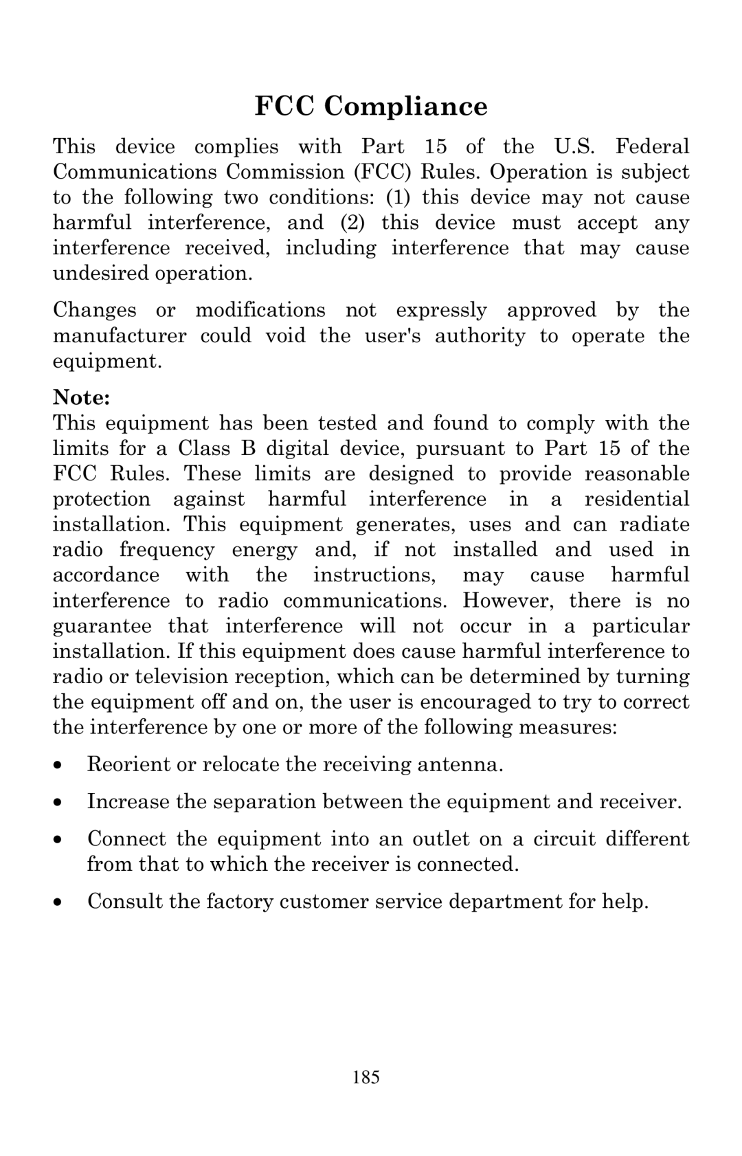 Eagle Electronics 1000C manual FCC Compliance 