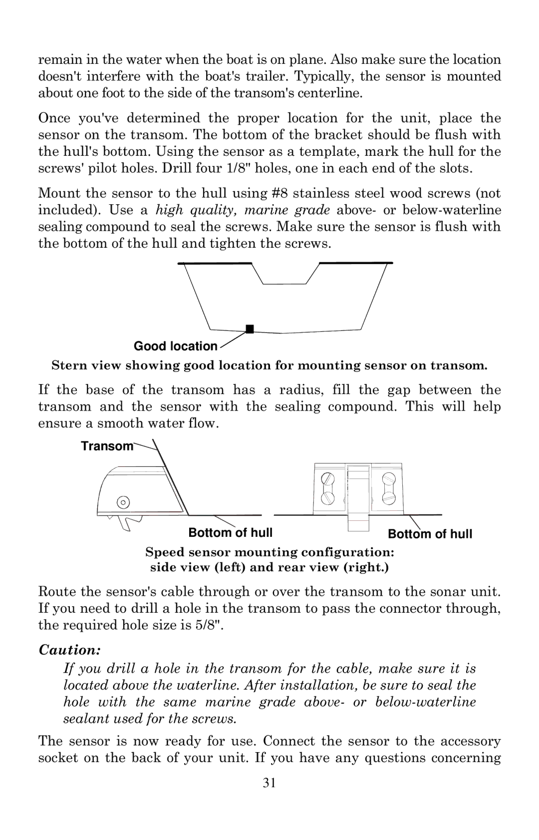 Eagle Electronics 1000C manual Good location 