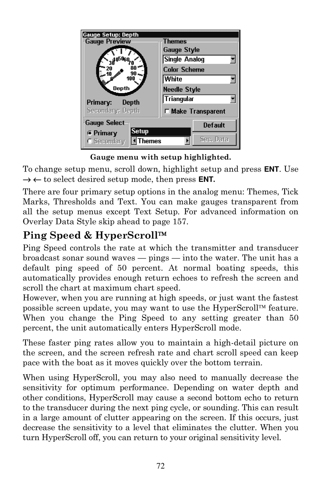 Eagle Electronics 1000C manual Ping Speed & HyperScroll 