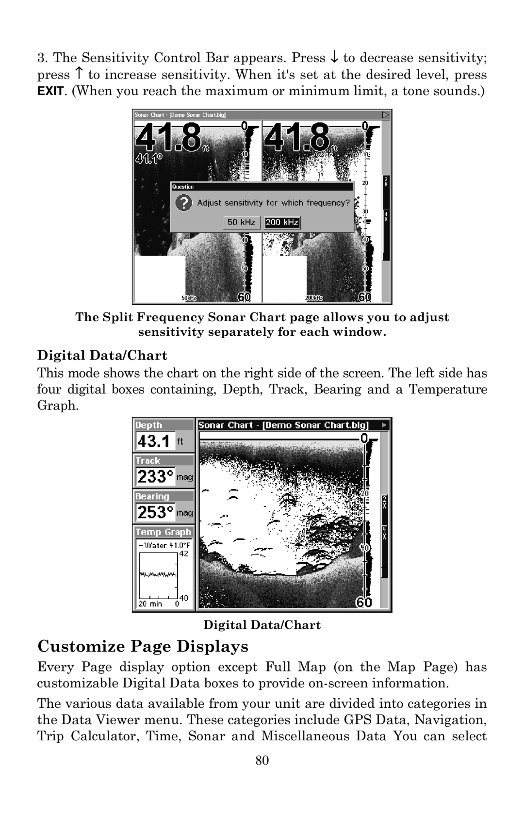 Eagle Electronics 1000C manual Customize Page Displays 