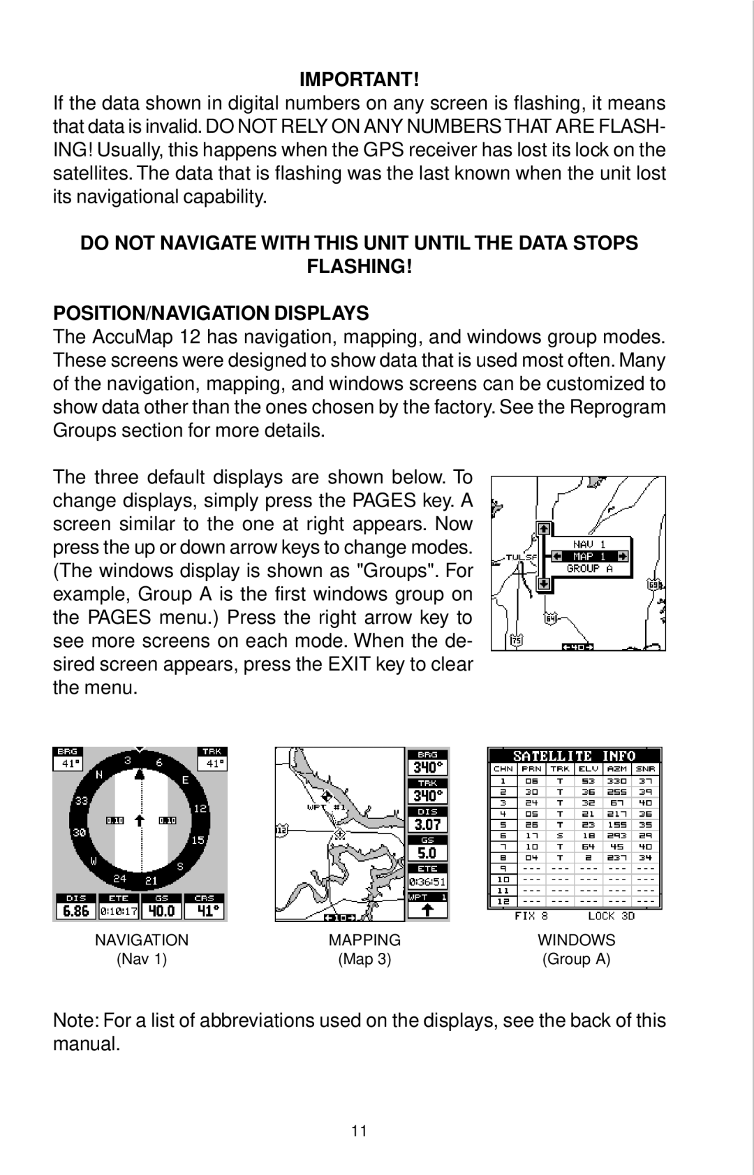 Eagle Electronics 12 manual Navigation Mapping Windows 