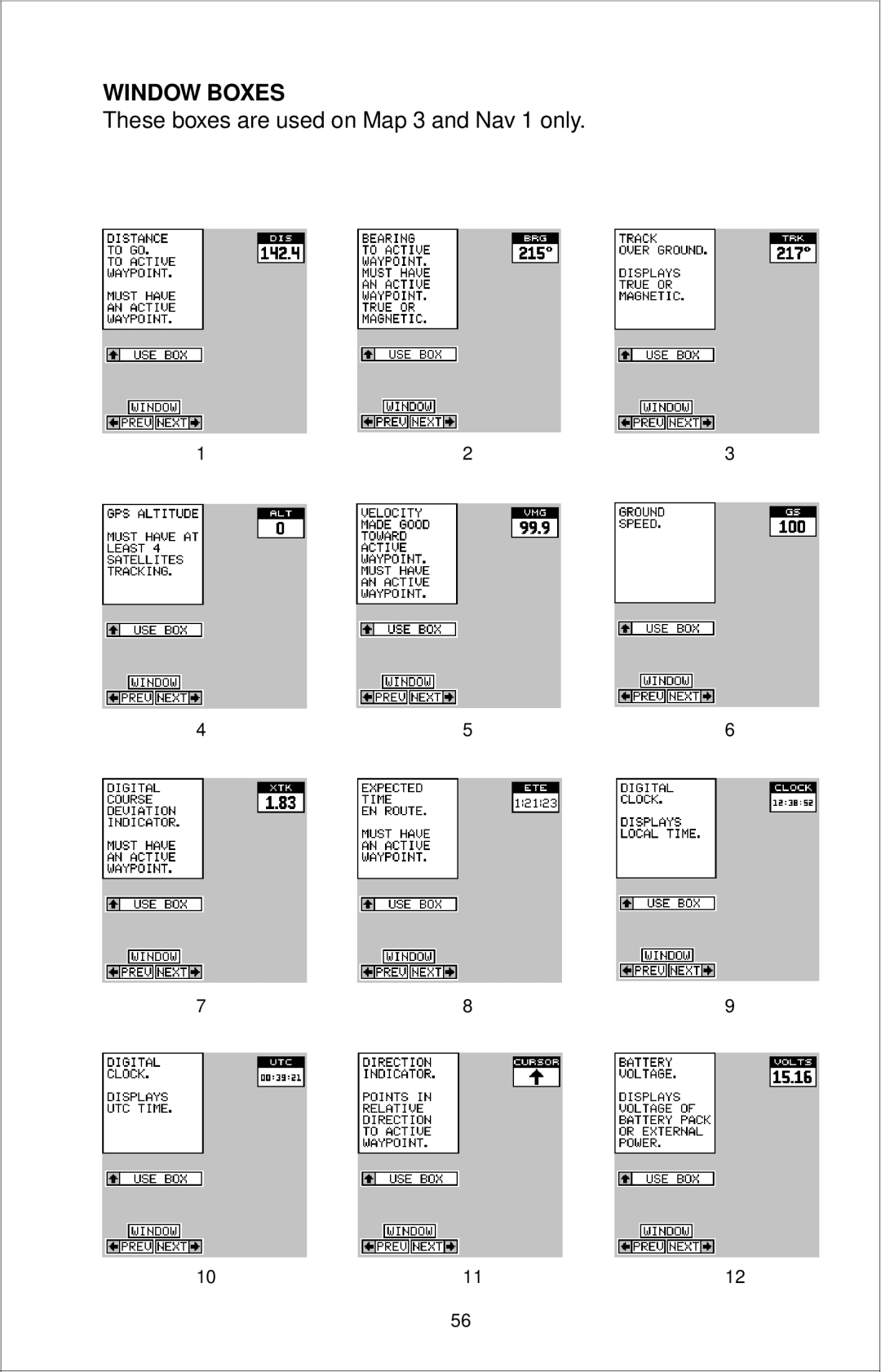 Eagle Electronics 12 manual Window Boxes 