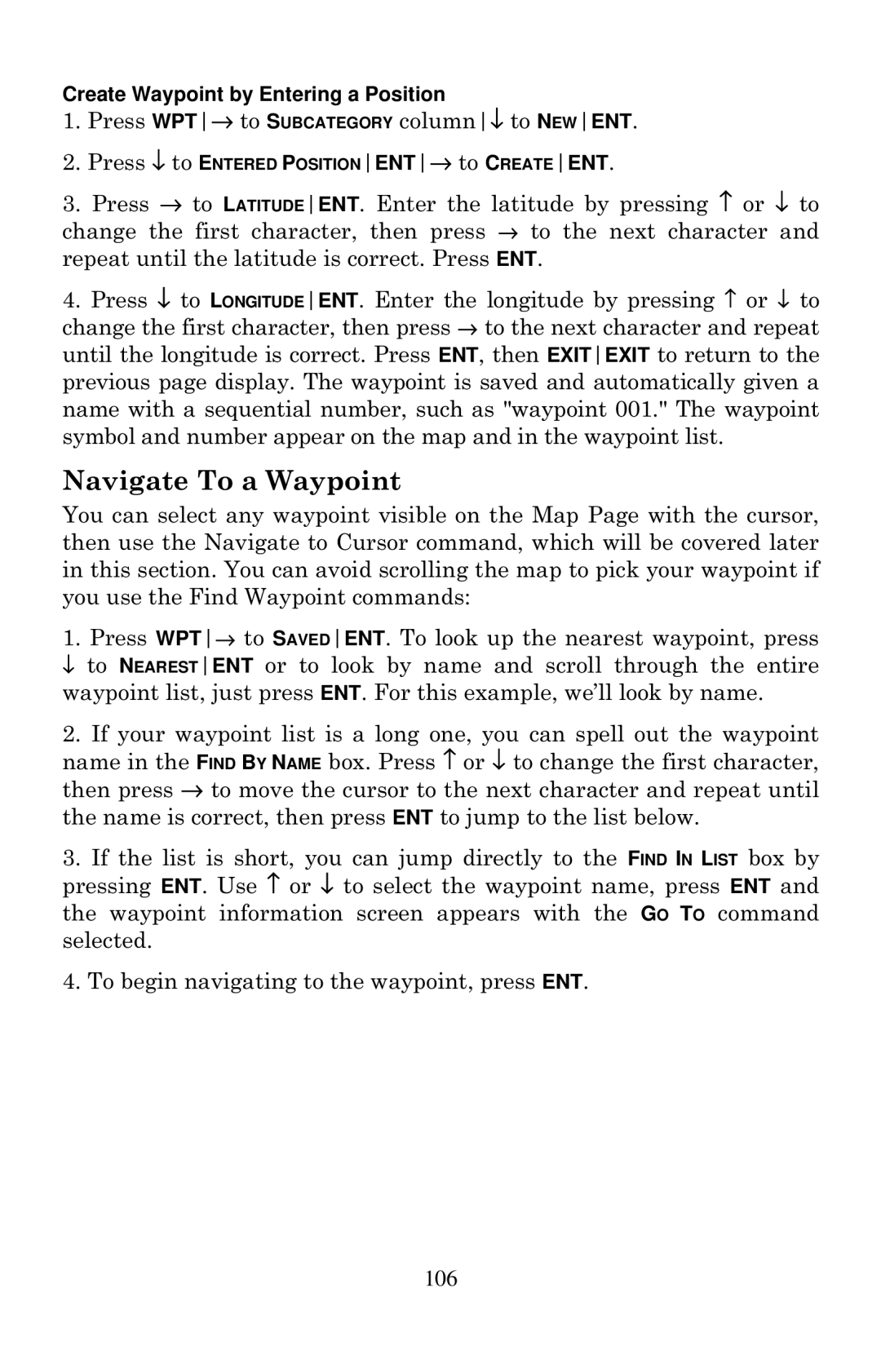 Eagle Electronics 2000 manual Navigate To a Waypoint 