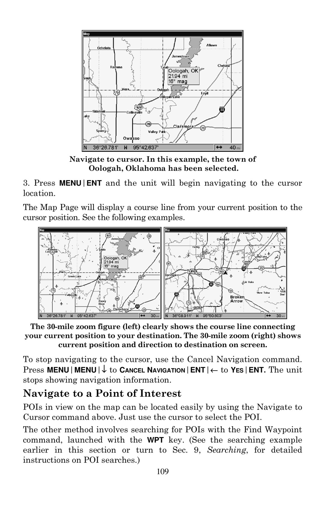 Eagle Electronics 2000 manual Navigate to a Point of Interest 